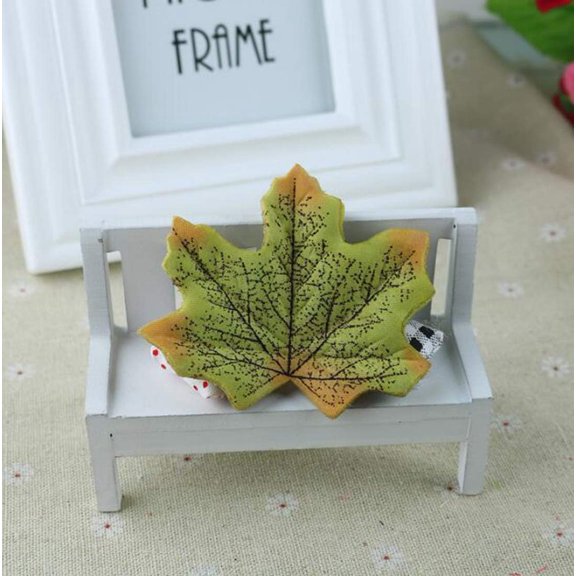 OTGFRF-500Pcs Artificial Maple Leaves Autumn Fall Leaves Bulk Faux Maple Leaves Art for Craft, Wedding, Festival,Thanksgiving Party Decorations(Light Green)