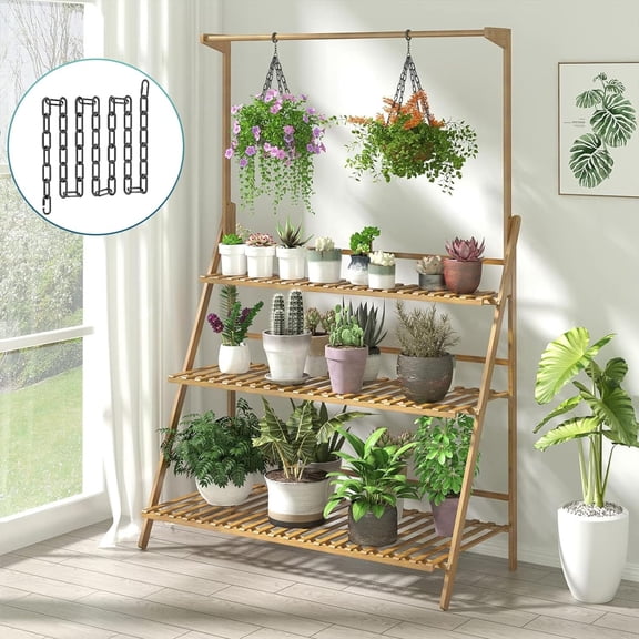 OTGFRF-6 Feet Industrial Black Light Fixture Chain, Adjustable Metal Pendant Chandelier Chain Extension with Detachable Link, 4 Pack