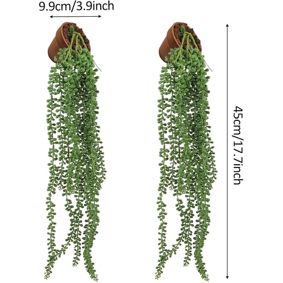 OTGFRF-6PCS Artificial Hanging Plants Succulents Fake String of Pearls Greenery Plants Indoor Outdoor Wall Backdrop Decor for Home Garden Basket Planter Centerpiece Floral Arrangement