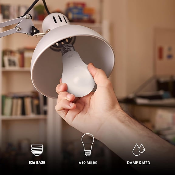 OTGFRF-A21 LED Light Bulb, 150W Equivalent, Dimmable, 2605 Lumens, E26 Standard Base, 3000K Bright White, 80 CRI, High Output LED Light Bulb, Damp Rated, 15,000-Hour Lifetime, OM150DM/830/LED