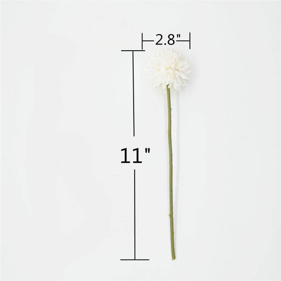 OTGFRF-Artificial Chrysanthemum Ball Flowers Hydrangea Arrangement Bouquet Presents Decor 10pcs Without Vase (Milk White)