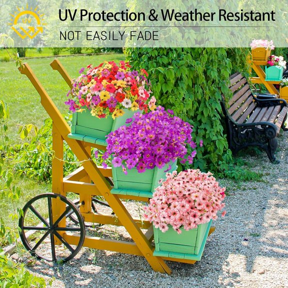 OTGFRF-Artificial Flowers for Outdoors 12 Bundles Faux Outdoor Plants UV Resistant Plastic Silk Flowers No Fade for Planters Window Patio Porch Yard Indoor Garden Outside Summer Decorations(Purple)