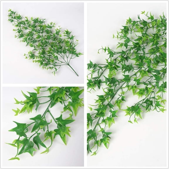 OTGFRF-Artificial Hanging Vine, Sweet Potato Leaves Plastic Plants Greenery Faux Ivy Garland Fake Plant UV Resistant for Indoor Outdoor Garden Door Wall Baskets Wedding Party Table Decoration Green 4