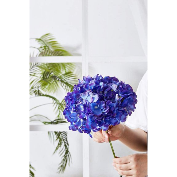 OTGFRF-Artificial Hydrangea Flower 10 Heads Lavender Hydrangea Silk Flowers Head for Wedding Centerpieces Bouquets DIY Floral Decor Home Decoration with Long Stems