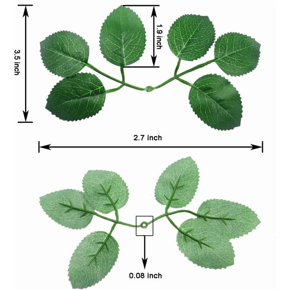 OTGFRF-Artificial Leaves for Decoration Fake Greenery Rose Leaves Hojas Artificiales para Decoracin Bulk Petals Bouquet Filler DIY for Wedding and Party, 100 Pcs