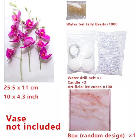 OTGFRF-Artificial Phalaenopsis with Candles Diamond Lace Nearly Natural Orchid for Wedding Party Home Bar Restaurant Festival Decoration Purple Suit