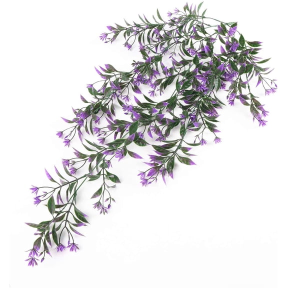 OTGFRF-Artificial Purple Vine, Hanging Ivy Plastic Plants 4 Pack, Fake Weeping Willow Rattan Wicker Twig for Indoor Outdoor Garden Home Jungle Party Christmas Decoration
