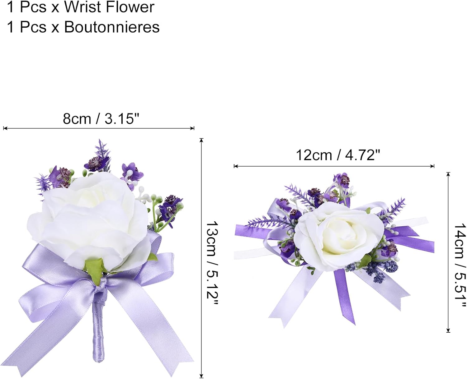 Wedding Corsage Silk Rose Flower Man Groom Boutonniere Bridel Corsage