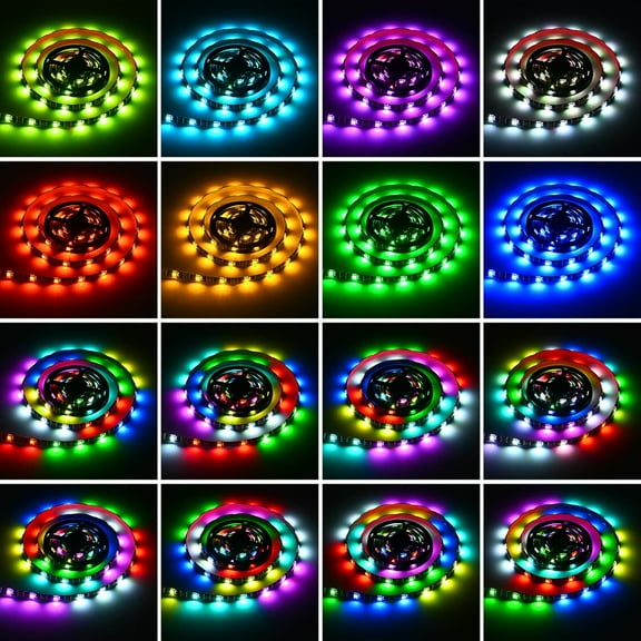 OTGFRF-Battery Powered Led Strip Lights Waterproof, 85 Modes Chasing Multi Color USB led light strip Outdoor Indoor, 6.6ft Smart Flexible led strip lights Cuttable and Linkable for TV Bedroom Party D