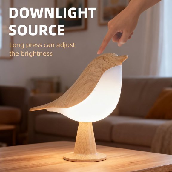 OTGFRF-Bird Cordless Table Lamp, Small Cordless Bedside Lamp with 3 Color Temperature, Touch Sensor & Rechargeable Battery - Night Light for Kids, Bedroom, Bedside, Office, and Outdoor Use