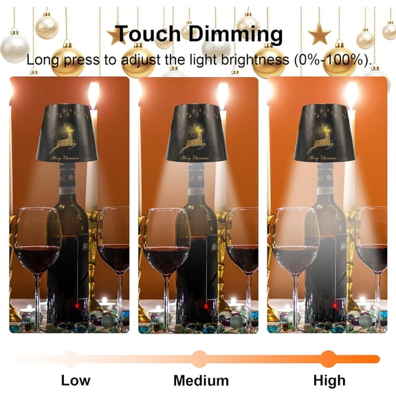 OTGFRF-Bottle Lamp - LED Bottle Lights for Liquor & Wine Bottles, Christmas Gifts for Women & Men Cordless Lampshade, Bottle Stopper Night Light Kit, Rechargeable 3-Tone Touch-Dimmable