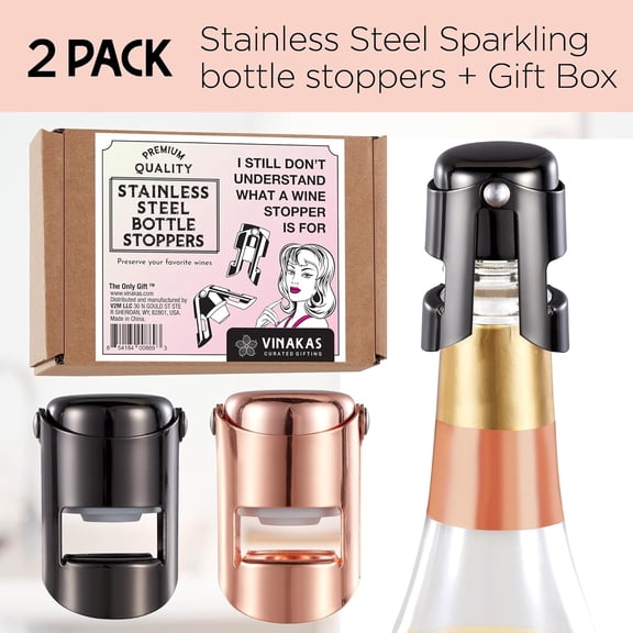 OTGFRF-Champagne Stoppers Sparkling Wine Bottle Stopper & Prosecco Bottle Stopper Airtight Seal for Freshness Prosecco Gifts for Women Cool Gadgets for Dad or Mom