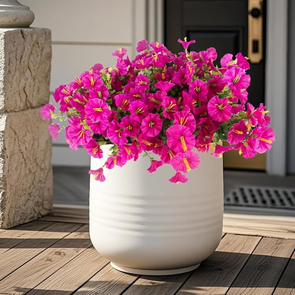 OTGFRF-Christmas Artificial Mums 12 Bundles Red Bulk Fake Flowers Faux Planters Real Touch Stems for Outdoors Fall Silk Flower UV Resistant Urn Filler Front Porch Thanksgiving Decorations for Home Ga