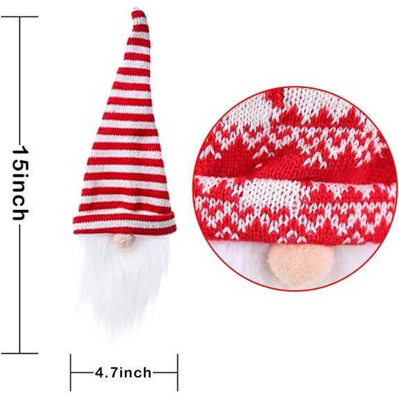 OTGFRF-Christmas Gnome Wine Bottle Covers, 4 Pack Swedish Tomte Decorative Wine Bottle Toppers Santa Scandinavian Plush Champagne Cover for Home Holiday Christmas Dining Table Decorations Party Gift