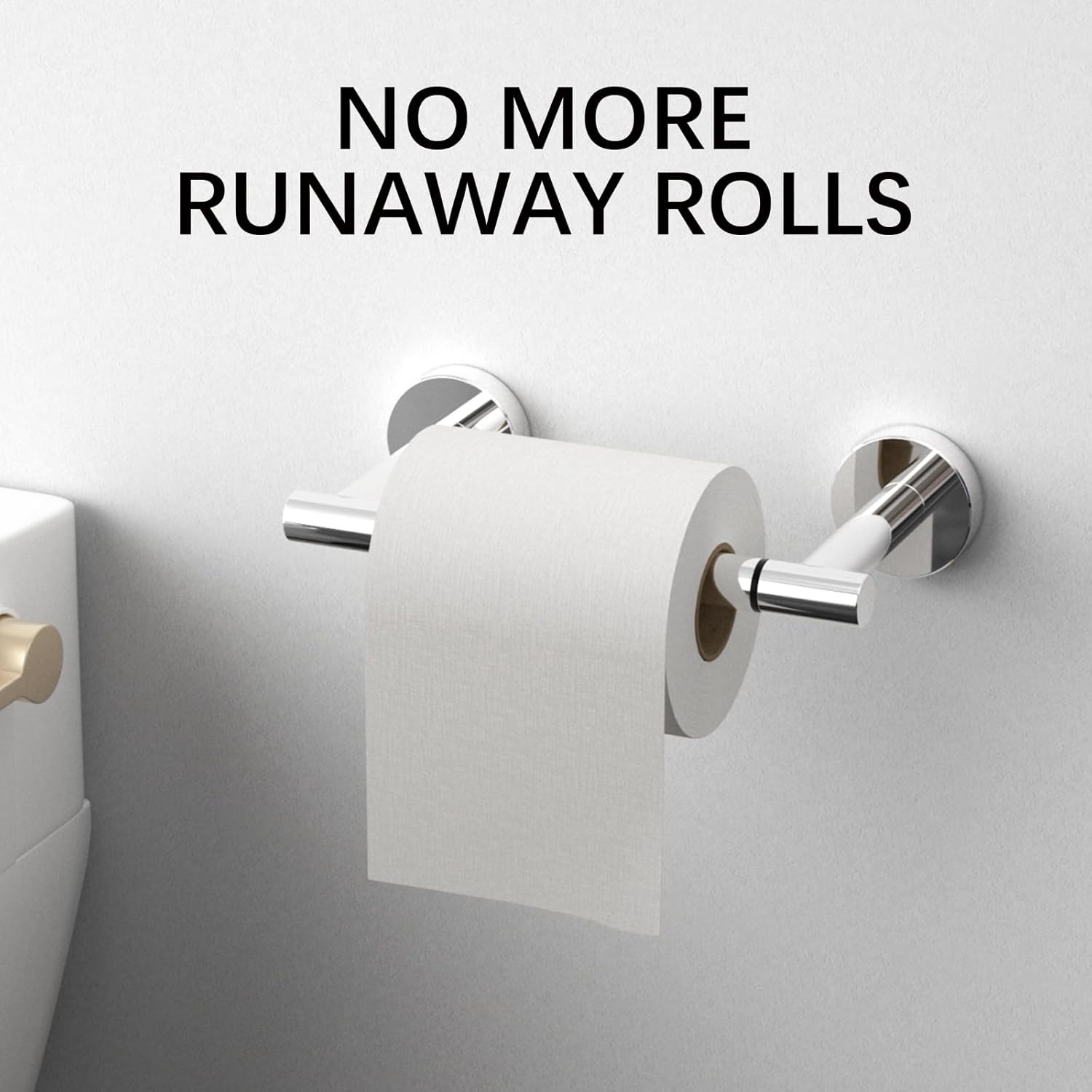 OTGFRF-Chrome Toilet Paper Holder Wall Mounted Double Post Pivoting