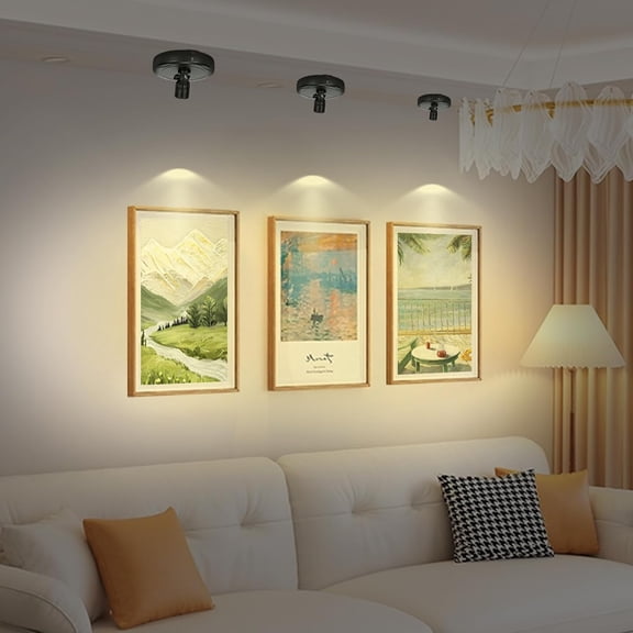 OTGFRF-Cordless Spotlight Battery Operated, Indoor Plant Light, LED Display Puck Lights, Dimmable Accent Lighting with Remote, Uplight for Picture Tree Painting Gallery Dartboard Art Photo