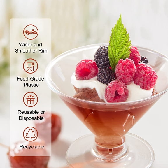 OTGFRF-Disposable Cocktail Glasses, 50 Pcs Plastic Martini Glasses for Weddings Parties, Events, Cocktails Parties, 5 Fl Oz