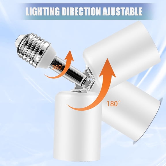 OTGFRF-E27 Ceramic Light Bulb Socket Extender, 3.5inch Screw-in Lamp Holder for Table Lamps, Ceiling Lights, Pendant Lighting, Indoor Outdoor Use (White, 1)