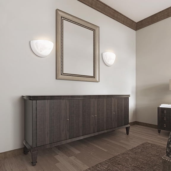 OTGFRF-EIN-WL51WH-1020cec, Indoor Half Moon Sconce, 9W, 810lm, 2700K, 90+ CRI, Dimmable, E-Star, CEC (CA Compliant), JA8, Damp Rated, Lamp Included, White Housing, 10YR WTY