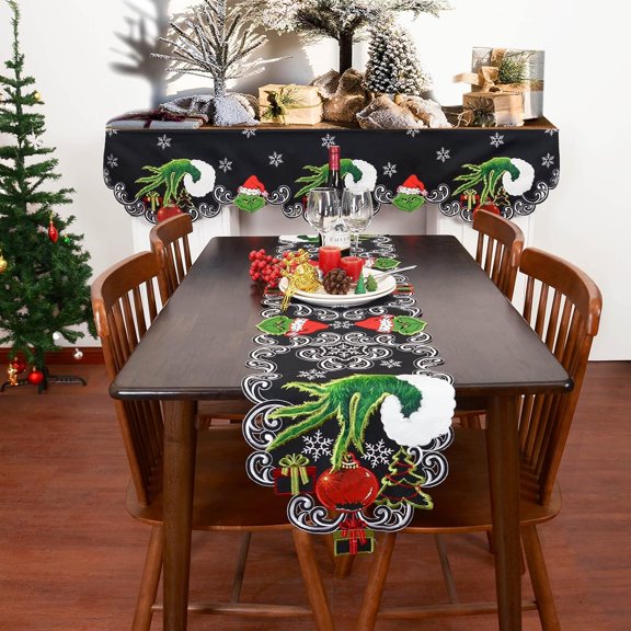 OTGFRF-Embroidered Table Runner for Christmas Holidays (13 x 89 Inches)