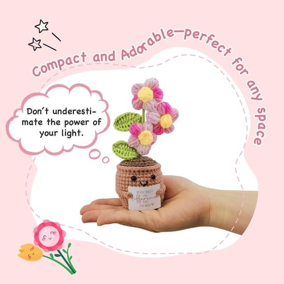 OTGFRF-Emotional Support Crochet, Handmade Puff Flowers, Farewell Gifts for Coworkers, Retirement Gift for Woman, Thank You gifts for Women Postive Crochet (Never Forget the Difference that You Make)