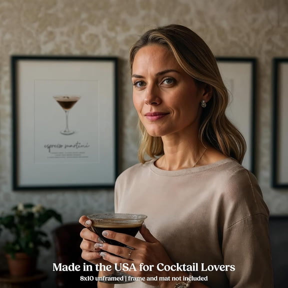 OTGFRF-Espresso Martini Wall Art | 8x10 Unframed At Home Bar Cart Decor | Mix and Match Cocktail Poster | Picture for Bar, Kitchen, Dining Room, Basement | Party Decorations | Mod Day Art