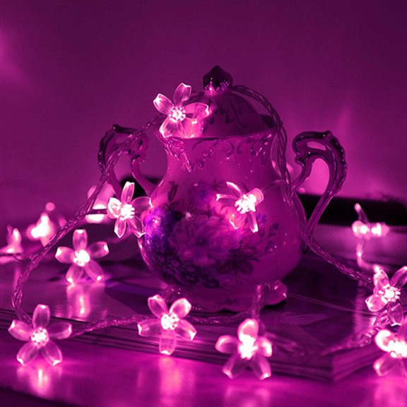 OTGFRF-Fairy Flower String Lights Decor, USB & Battery Lighted Decorative Cute Cherry Blossom Indoor Bedroom Window Hanging, Novelty Floral Lamp for Christmas Easter Wedding Party Birthday Dcoration