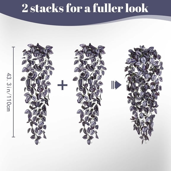 OTGFRF-Fake Hanging Plants, 4pcs Artificial Hanging Plant, Faux Deep Purple Vines Hanging Plant for Wall Home Living Room Indoor Outdoor Halloween Decor (No Baskets)