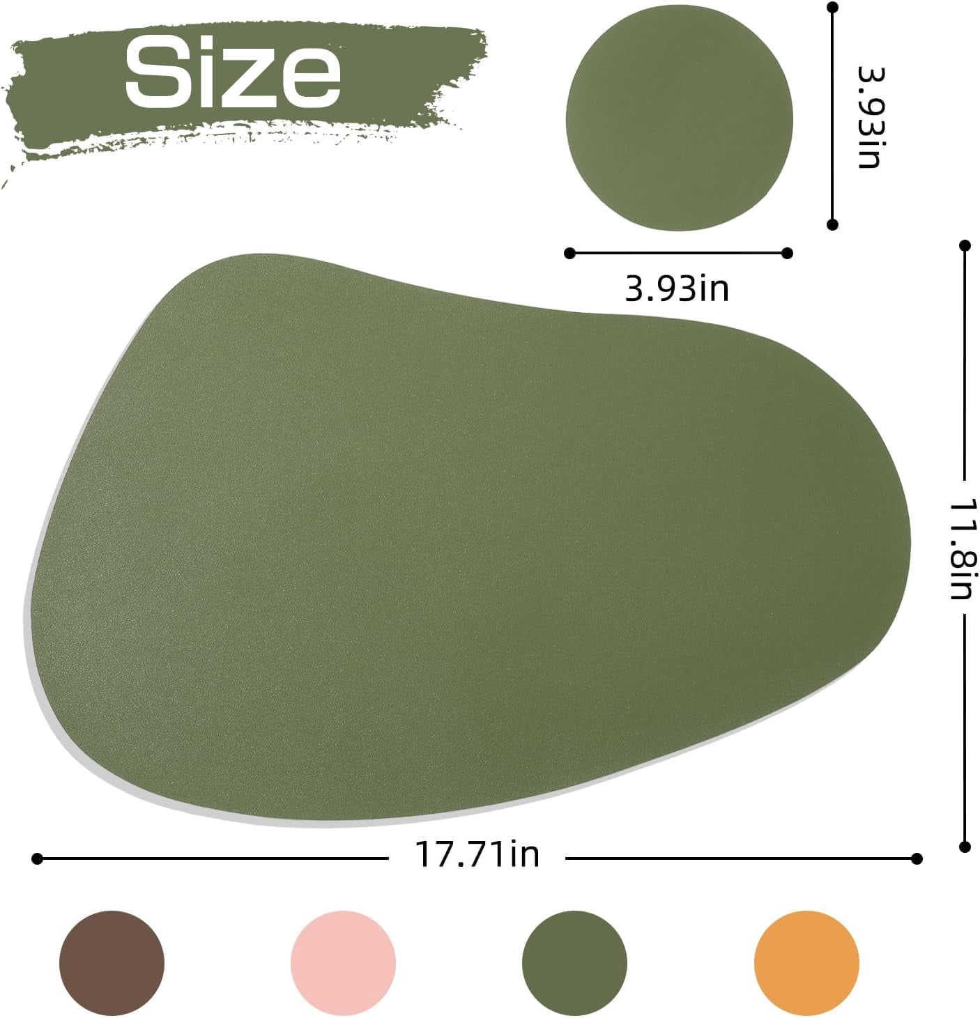 OTGFRF-Faux Leather Placemets Set of 4 - Faux Leather Table Mat,Stain ...