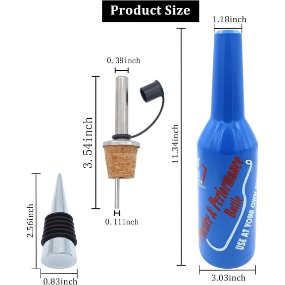 OTGFRF-Flair Bottle Bartender Practice Bottles Set, 3pcs Flair Bartending Kit for Bar Performance Liquor Bottles, 1 Flair Bottle, 2 Wine Stoppers