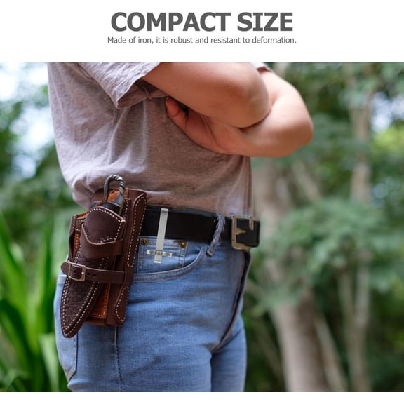 OTGFRF-Flashlight Clip Replacement Flash Light Belt Buckle Silver Pocket Holder Replacement Clips Stainless Steel for Outdoor Activities