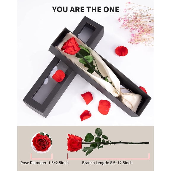 OTGFRF-Flowers for Delivery Prime, Preserved Roses Flower Gifts for Women, Real Roses Single Rose Gifts for Her, Mom Birthday Gifts from Daughter, Valentines Flowers Red Roses