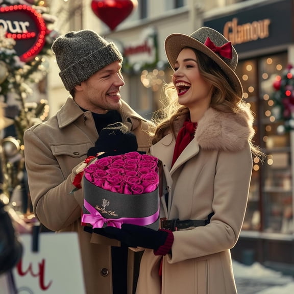 OTGFRF-Forever Flowers, 16 Purple Preserved Rose in Heart Shape Box for Delivery Prime,Gifts for Women Grandma Wife Sisiter, Eternal Rose Box Rose Gifts for Mom Birthday