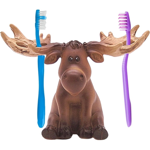 OTGFRF-Funny Bathroom Accessories, Moose Toothbrush Holder, Cute Rustic Home Decor, 5 Inches