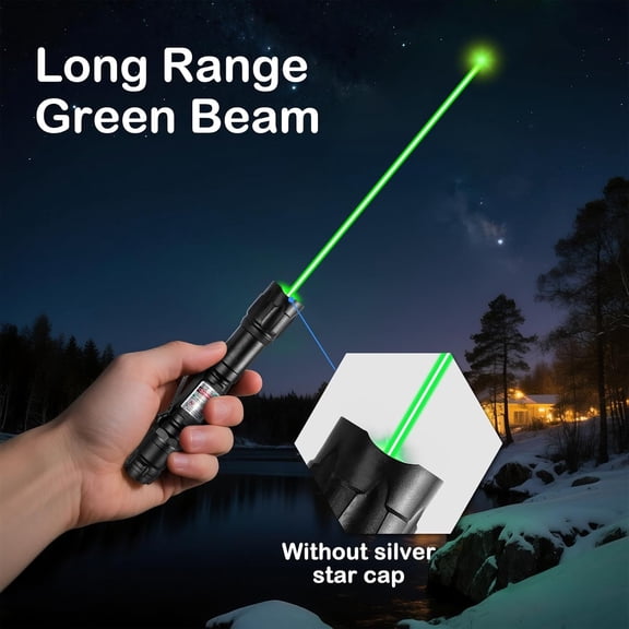 OTGFRF-Green Light Flashlight Rechargeable, Long Range Adjustable Focus Tactical Flashlights, for Outdoor Use, TV/LED/LCD Screens, Astronomy, Construction, Hiking and Professional Presentations