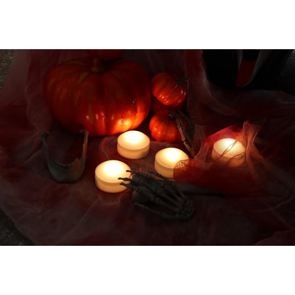 OTGFRF-Halloween Jack-O-Lantern Battery Operated LED Pumpkin Light with Remote and Timer, Realistic Plastic Bright Flickering Electric Flameless Candle for Party Decor Holiday Decoration White Color