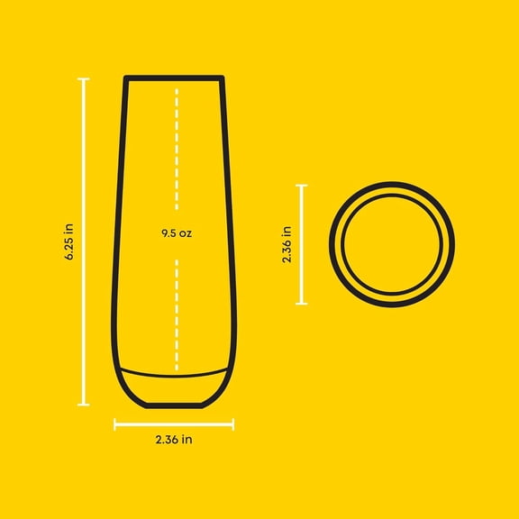 OTGFRF-Hue Stemless Champagne Flutes Set of 6 Colored Glasses, 9.5oz Cocktail Glass Set for Mimosa, Stemless Champagne Glasses, Prosecco Wine Flute, Bar Glassware