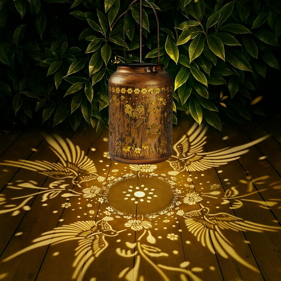 OTGFRF-Hummingbird Lantern Solar Outdoor, Chrismas Gifts, Solar Light Outdoor Waterproof LED Decorative Garden for Lawn, Landscape, Patio, Porch Hanging Lantern for Women, Ladies, Mom, Grandma