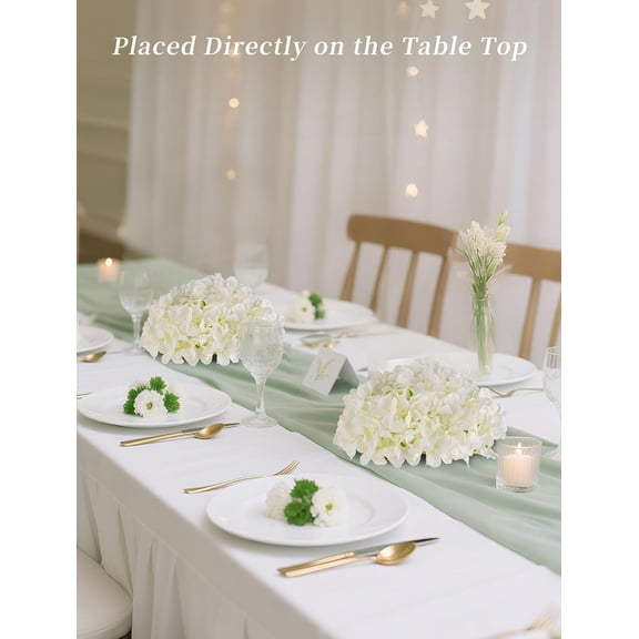 OTGFRF-Hydrangea Artificial Flowers Ball: 2 Pcs White Fake Silk Flower Centerpieces Decoration - Faux Hydrangeas Floral Arrangements for Wedding Home Room Table