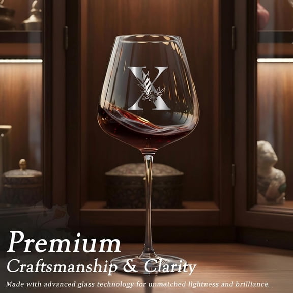 OTGFRF-Initial Crystal Wine Glass for Women Lady Coworker Work Besties Gifts Colleague Manager Supervisor Executive Assistant Birthday Farewell Leaving Retirement Christmas Holiday Appreciation,X