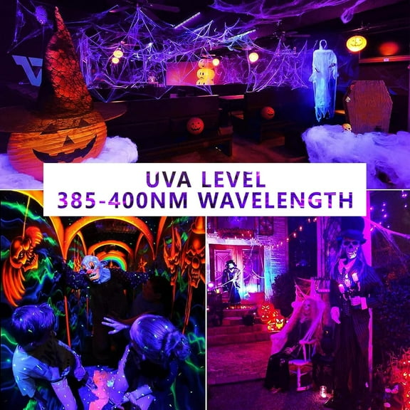 OTGFRF-LED Black Light Bulbs 6 Pack, A19 9W UV Black Light Replace Up to 100W, 120V E26 Base UVA Level 385-400nm, Glow in The Dark for Body Pain, Blacklights Party, Halloween