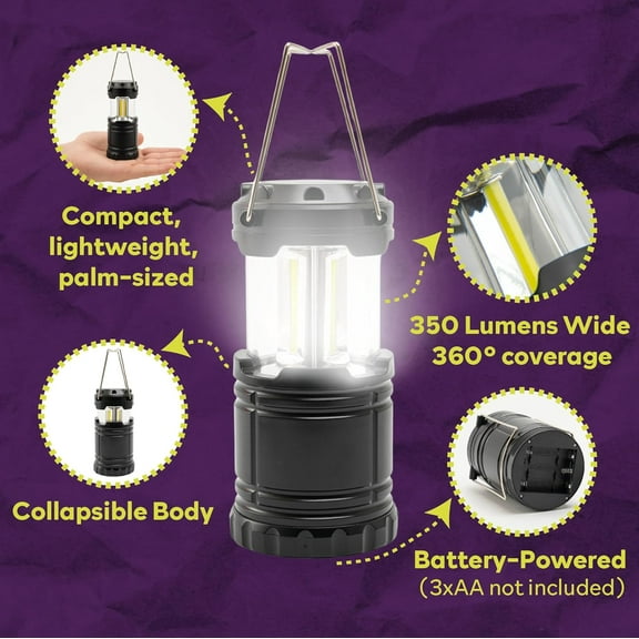 OTGFRF-LED Camping Lantern Battery Powered 4-Pack Camping Flashlight Lantern for Power Outages, Portable Collapsible Hanging Lights Essential for Home Outdoor Hurricane Emergency Lamp Survival Kit Ge