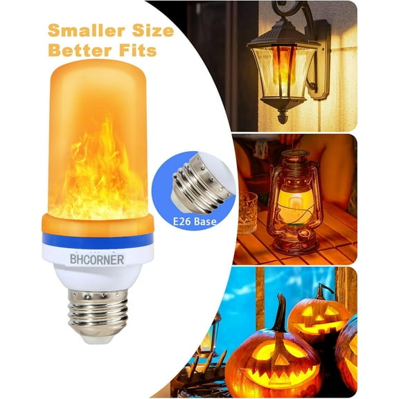 OTGFRF-LED Flame Effect Light Bulbs - Halloween Decorations Outdoor Light Bulbs,E26/E27 Base Christmas Flickering Outdoor Halloween Deco Indoor Night Fire Light Bulb (Orange 6 Pack)