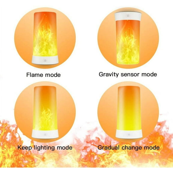 OTGFRF-LED Flame Effect Light, Flame Lamp 4 Modes USB Rechargeable Fire Lights Indoor Campfire Outdoor Decorative Lantern Hanging Lamps Fireplace Romantic Light for Home Party Camping Bar
