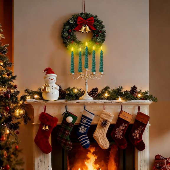 OTGFRF-LED Flameless Taper Candles with Remote & Timer 6 Pack Battery Operated Christmas Window Candles, Warm White Flickering Light, Safe Realistic Flame for Holiday Table & Home Dcor