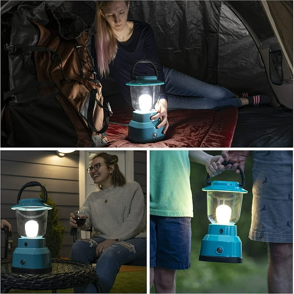 OTGFRF-LED Large Camping Lantern, Battery Powered, USB Charging, 800 Lumens, 200 Hour Runtime, Carabiner Handle, Hiking Gear, Emergency Light, Blackout, Storm, Hurricane