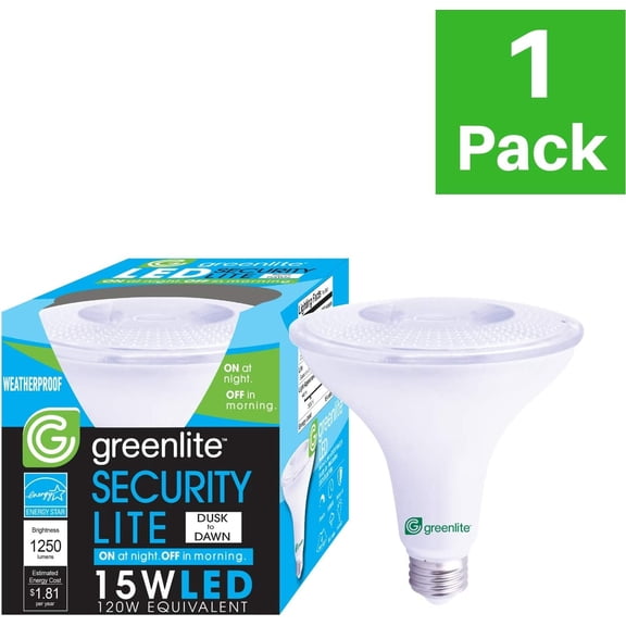 OTGFRF-LED PAR38 15W Dusk to Dawn Photocell Flood Light Bulb, 3000K Bright White, 120W Equivalent, 1250 Lumens, Weatherproof, Dimmable, E26 Medium Base, 120V, Energy Star, (1 Pack)