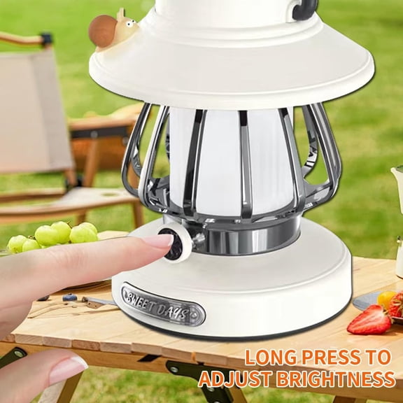 OTGFRF-LED Rechargeable Retro Horse Lamp, Outdoor Cute Camping Light, Portable Mini Snail Horse Lamp with 3-Mode Dimmable Light Intensity and Memory Function