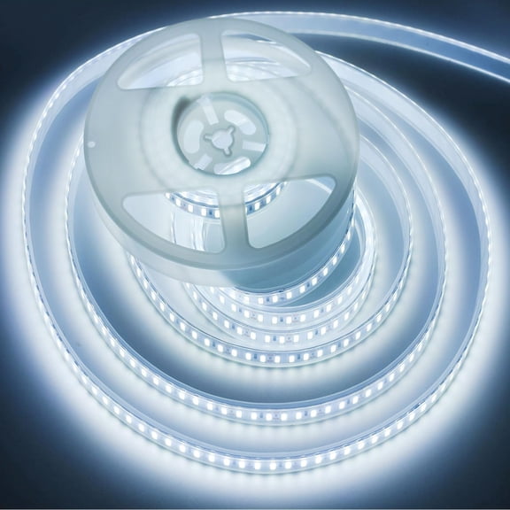 OTGFRF-LED Strip Lights, DC12V 5m/16.4ft Dimmable SMD 5730 (5630 Upgraded) Super Bright 600LEDs 28000LM LED Ribbon Lights Strip Tube Waterproof IP67, 2 Times Brighter Than 3528, Daylight White 6000K