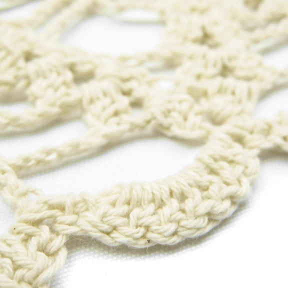 OTGFRF-Lace Doilies Table Placemats Handmade Crochet Cloth Round Coasters Cotton Doilies for Tables, Sofa Cover, Waterlily Pattern, 20Inch (Beige)